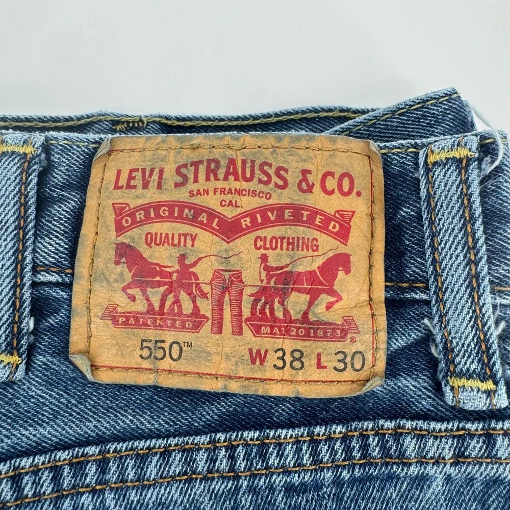 Levis 550 Relaxed Fit Jeans Mens W38 L30 Blue‎ Denim Pants 5 Pocket